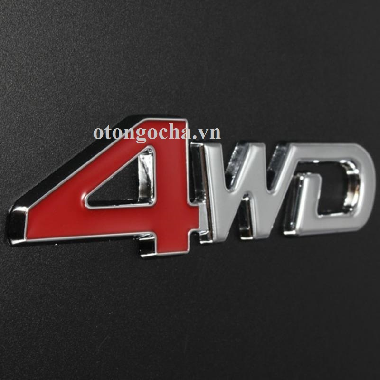 Bộ Chữ 4WD Logo 3D Dán Xe 